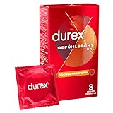 Durex Gefühlsecht XXL Kondome – Dünne Kondome mit großer Passform & mit Silikongleitgel befeuchtet – 8er Pack (1 x 8 Stück)