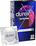 Durex Intense Orgasmic Kondome, Gerippte und genoppte Kondome mit Stimulationsgel für eine intensivere Befriedigung der Frau, 10er Pack (1 x 10...