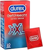 Durex Gefühlsecht Extra Groß Kondome – XXL Kondome für intensives Empfinden und innige Zweisamkeit – 1 x 8 Stück, Gummi