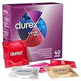 Durex Love Mix Kondome-Mischung – Vielseitige Mixpackung mit 5 verschiedenen Kondom-Sorten zum Ausprobieren – 40er Pack (1 x 40 Stück)